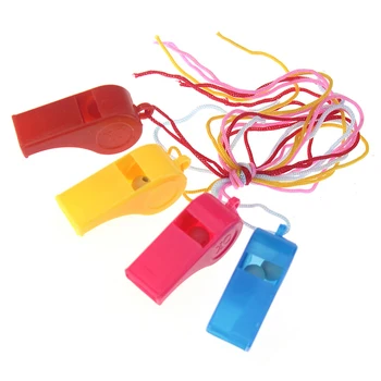 

72 Pcs ABS Sport Game Whistles Cheering Lifeguard Whistle Hanging Keychain Lanyard Keychain for Kids Outdoor Camping Hiking