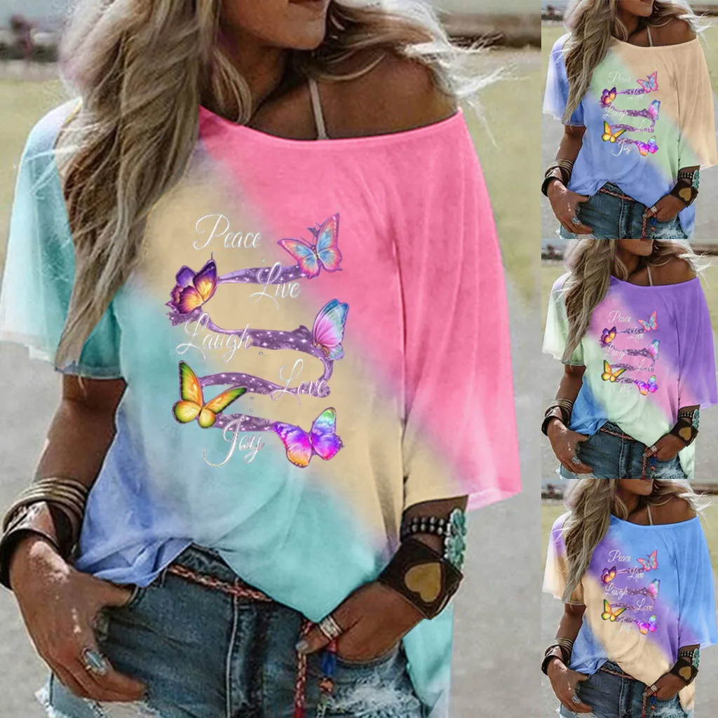 Женская футболка с коротким рукавом и круглым вырезом свободного покроя | одежда