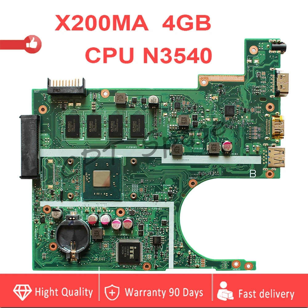 N3540 X200MA материнской REV2.1 4 Гб Оперативная память для ASUS K200MA F200MA X200MA X200M ноутбук материнская плата 100% тестирование нетронутыми