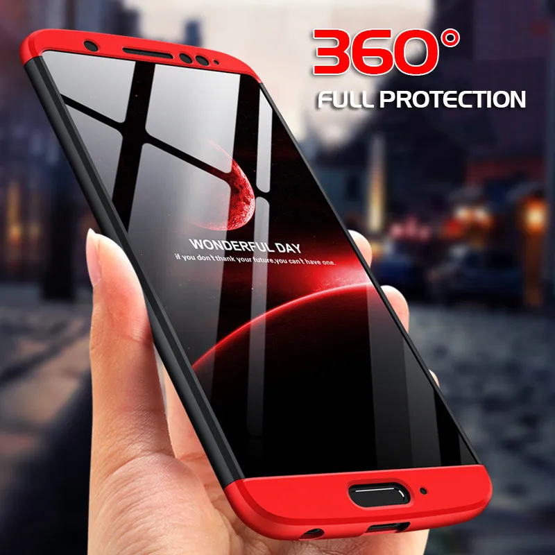 

For Motorola Moto G5s Plus Luxury 3 in 1 360 Hard Case Tempered Glass For Moto G7 G6 Shockproof Matte Plastic Full Case Cover
