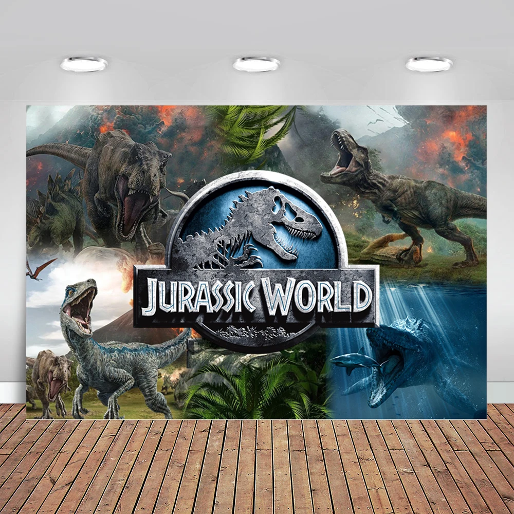 

Jurassic Park Dinosaur Party Backdrops for Photography Boys Birthday Party Backdrops Photo Studio Decoration Banner