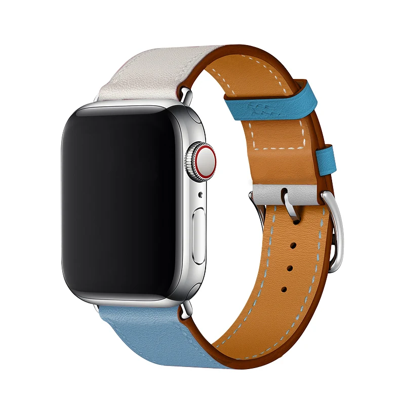 DIMU ремешок из натуральной кожи для iWatch 40 мм 44 мм спортивный ...