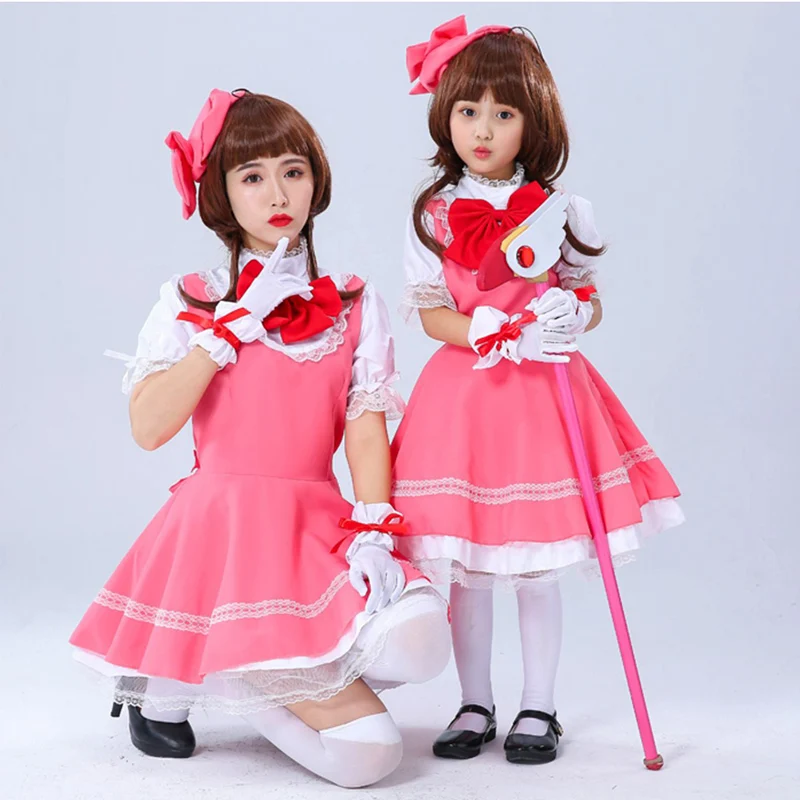 Аниме розовый Card Captor Sakura КИНОМОТО Сакура платье принцессы Лолиты костюмы для