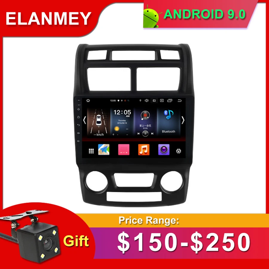Подарочная камера Автомагнитола для KIA Sportage на 2004-2010 Android 9,0 gps навигация Bluetooth Сенсорный экран автомобильный аудио Стере мультимедиа