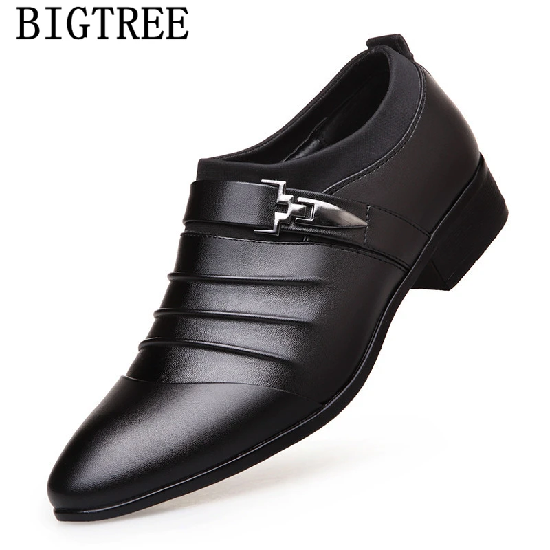 Мужские лоферы; итальянские туфли в деловом стиле; вечерние модельные кожаные туфли для мужчин; Классическая обувь; мужские оксфорды; sepatu; слипоны; pria buty - Цвет: Черный