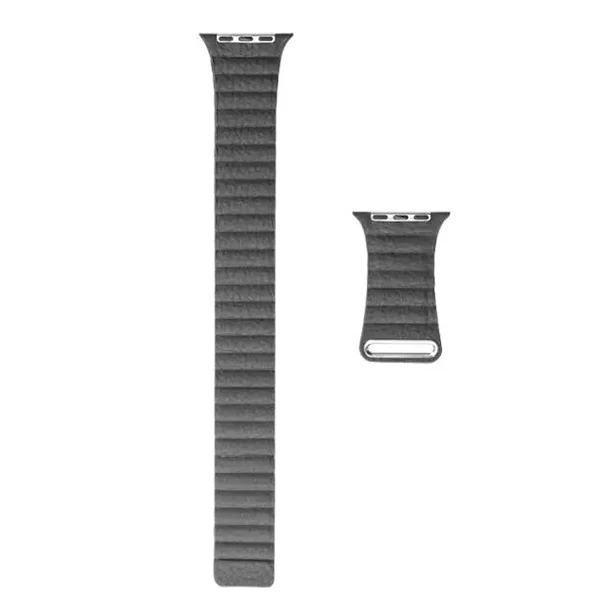 2 шт Регулируемый магнитный кожаный ремешок-петля для Apple Watch ремешок браслет застежка-петля 42-44 мм, черный и синий