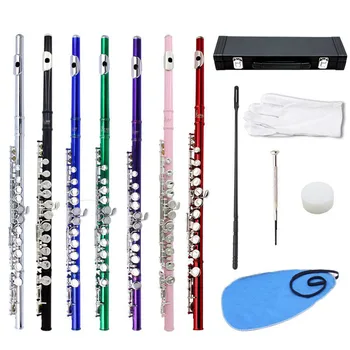 

New Multicolor Professional Flute Instrument Chinese Flute Flute 16 Hole C Flute Ottavino Flute Brass Flute Playing Instrument
