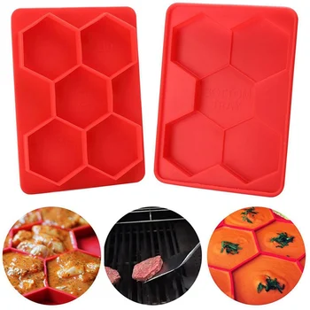 

5 Silicone Burger Moulds For Making Hamburger Five-Hole Six-sided Hamburger Steak Moulds Cake Bread Cutlets Jelly Making Moulds