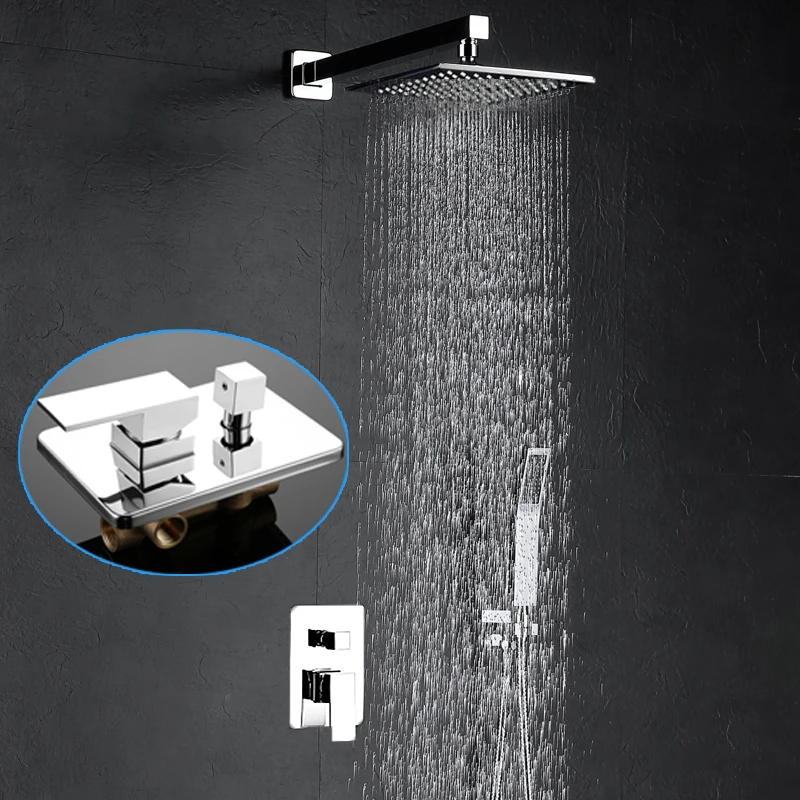 Современный латунный смеситель для душа набор 8 дюймов настенный дождевой Душ