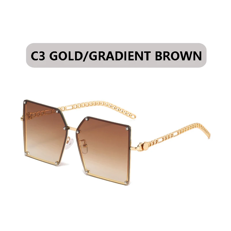 2022 New Square Sunglasses Women Fashion Oversized Metal Frame Vintage Glasses Men Shades Retro Gradient Colors Oculos UV400 raybans women Sunglasses