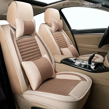 

FUZHKAQI flax car seat covers For kia sportage rio stinger niro carens carnival cerato ceed optima soul k3 k5 car seats