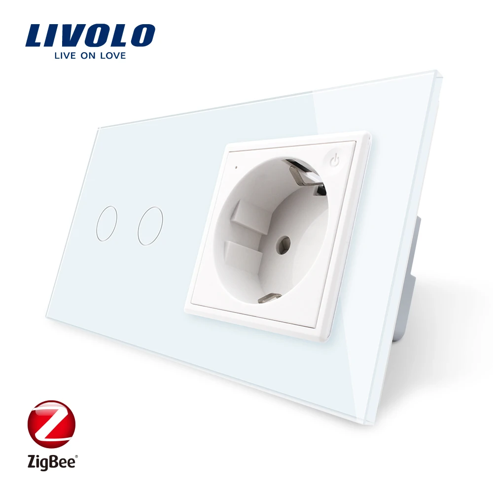 Livolo стандарт ЕС Новый смарт Wifi 16A розетка с двумя бандами сенсорный выключатель