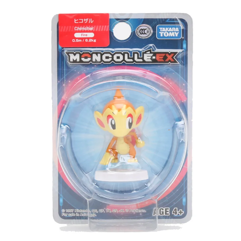 Takara Tomy Покемон Аниме солнце и луна EX Squirtle Rowlet Mimikyu фигурка 1," модель игрушки Kawaii модель украшения кукла подарок - Цвет: Chimchar