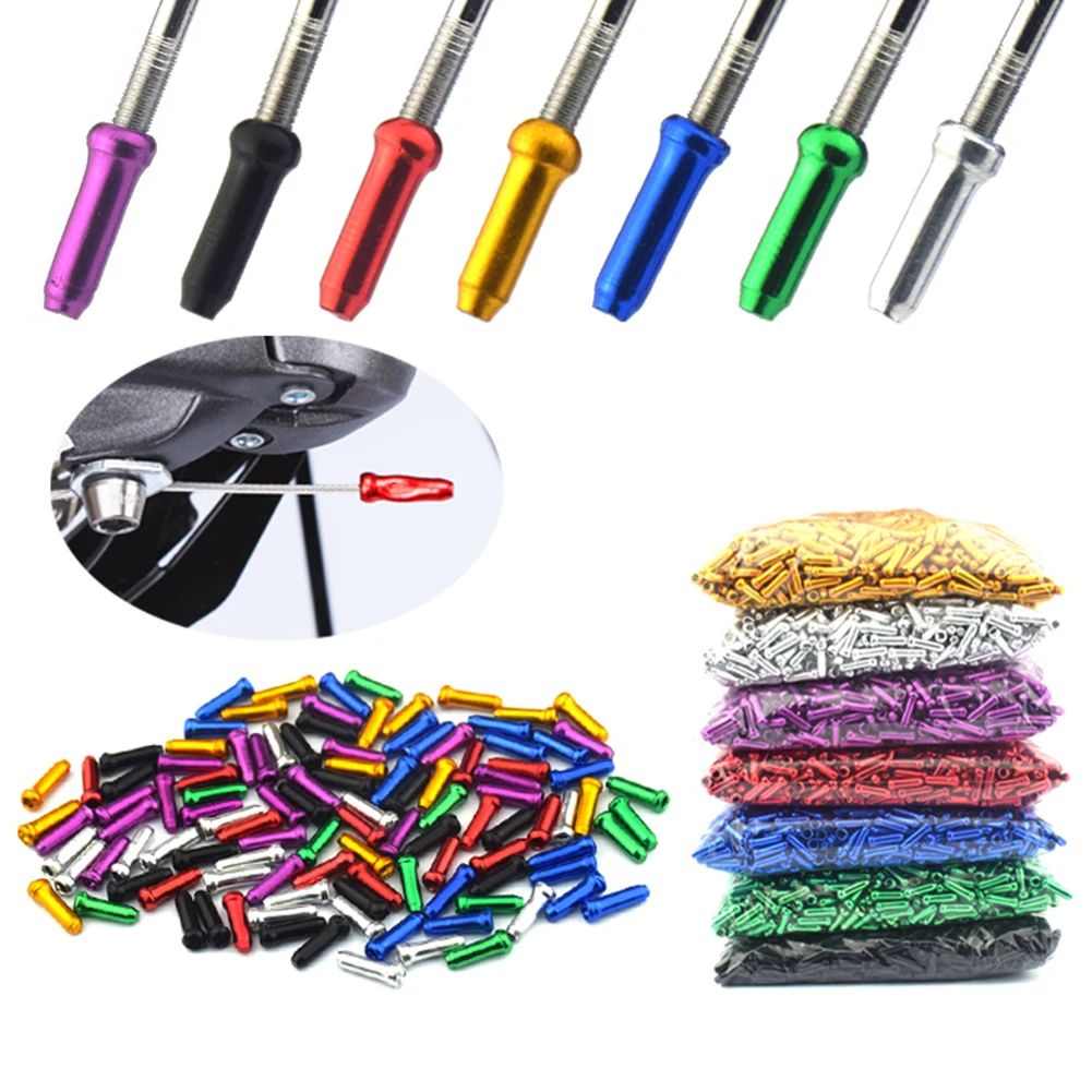 Multicolour Al Alloy Bicycle Derailleur Shift Cable End Caps Inner Cable Tips*50 