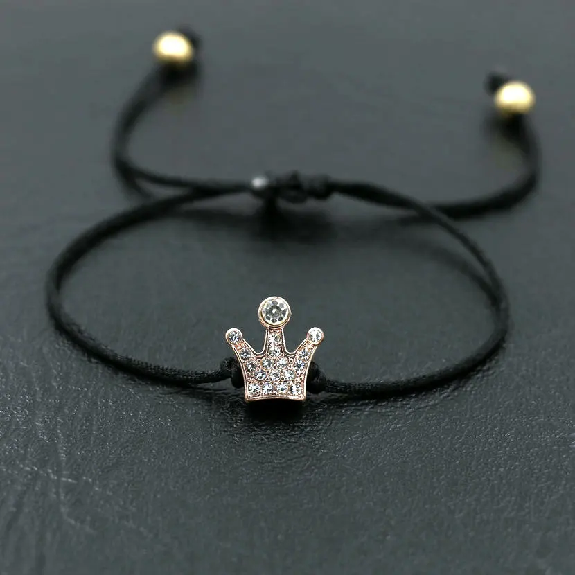 Minimalism style Micro CZ Crown Women Bracelet Thin Red Rope Thread Strings Bracelets For Girls Couples Female Jewelry Love Gift