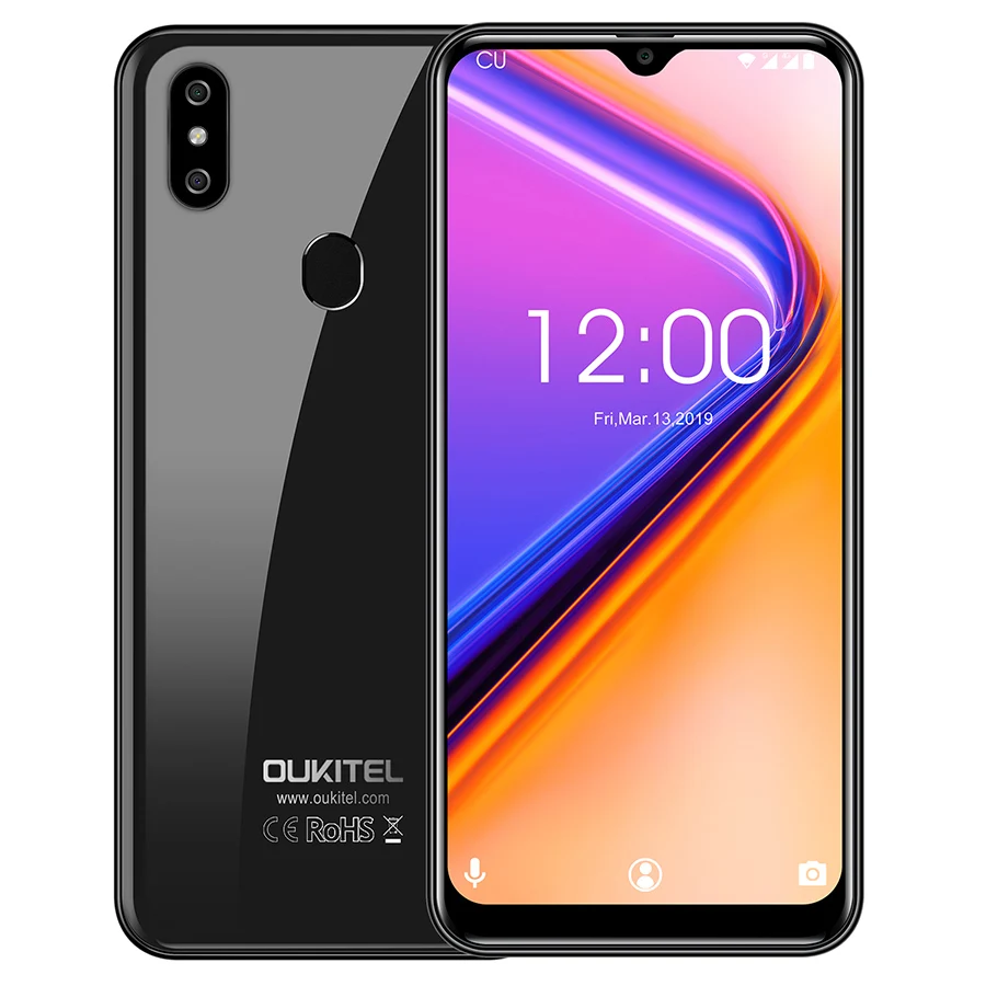 Мобильный телефон OUKITEL C15 Pro+ 6,088 ''19:9 Android 9,0 Pie 3 ГБ 32 ГБ MT6761 с каплями отпечатков пальцев для распознавания лица 5G WiFi 4G - Цвет: Black