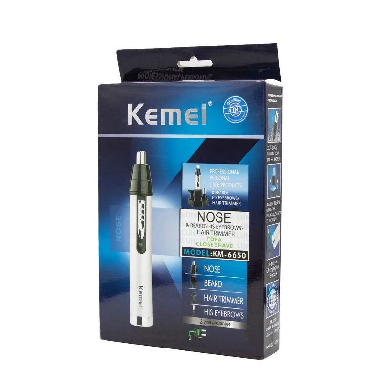 Kemei 4 в 1 Электрический триммер для носа, триммер для стрижки бороды, бровей, бритва, триммер для удаления волос