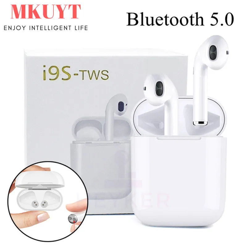 MKUYT I9 I9S TWS беспроводные наушники портативные 5,0 Bluetooth гарнитура невидимые наушники для всех телефонов IPHONE ANDROID XIAOMI HUAWEI