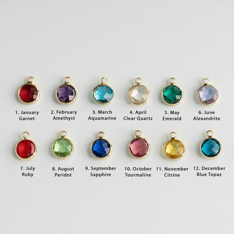 Customized Personalized Engraved Baby Name Pendant Necklace Birthstone Gemstone Mom Mother\'s Day Gift Ideas for Grandma Gift