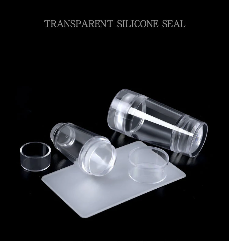 Description Picture 2 of itemDouble Head Nail Clear Silicone Seal UV Gel Transfer Template Transparent Stamps French Nails Tools Manicure Accessories