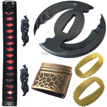 

Nice Metal Crafts Kirsite Sword Guard for Katana/Wakizashi/Tanto Accessory Set Tsuba+Menuki+Fuchi+Kashira+Handle+Habaki+Seppa