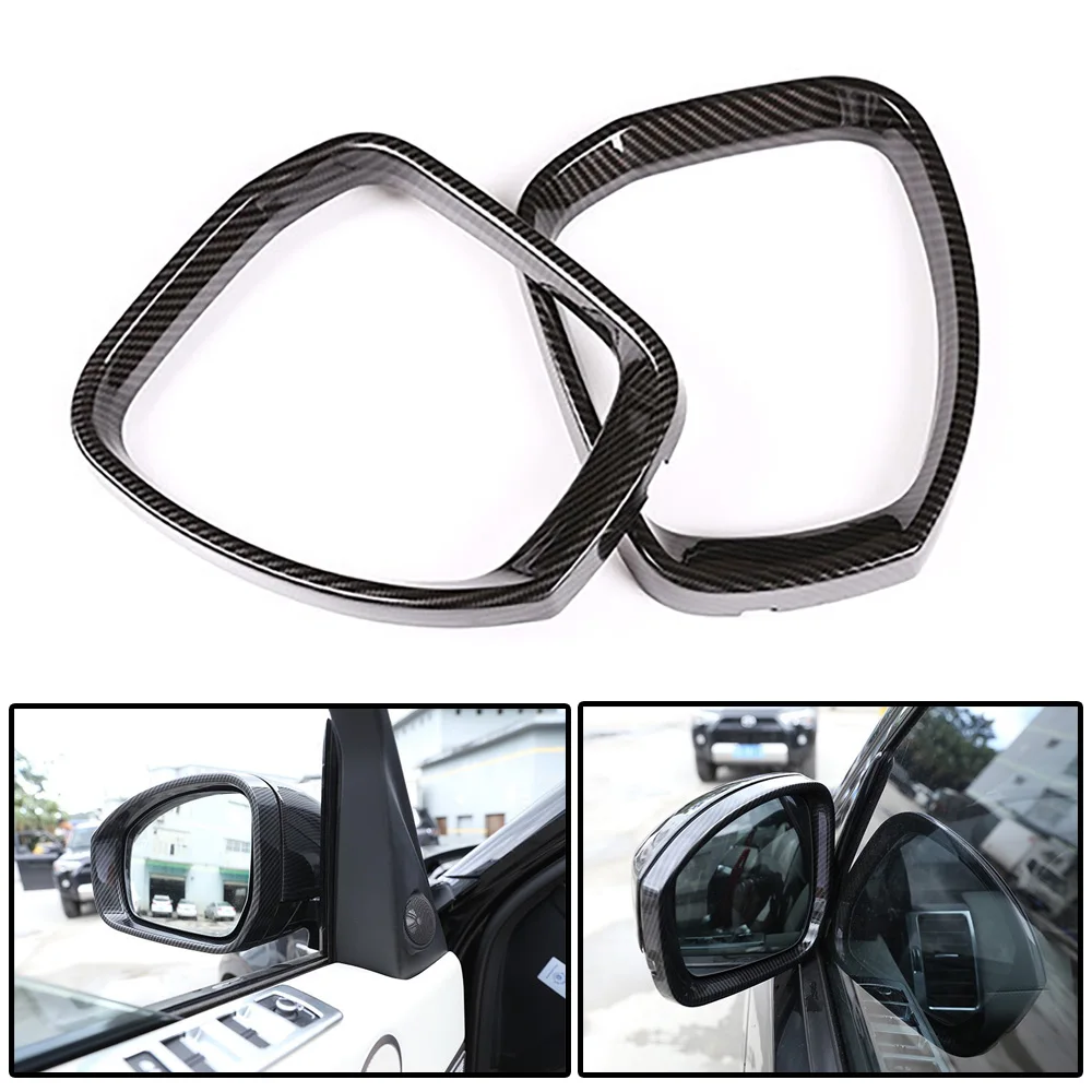 Car Exterior Door Rearview Mirror Guard Eyebrow Frame Cover Trim Fit for Land Rover Discovery Sport 2015 2016 2017 2018 2019 (3)