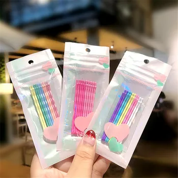 

10 pcs Candy Color Waved Barrettes Korea Fashion Women Girls Colorful Bangs Clip Hair Side Clips Hairpins Sweet Hair Accessories