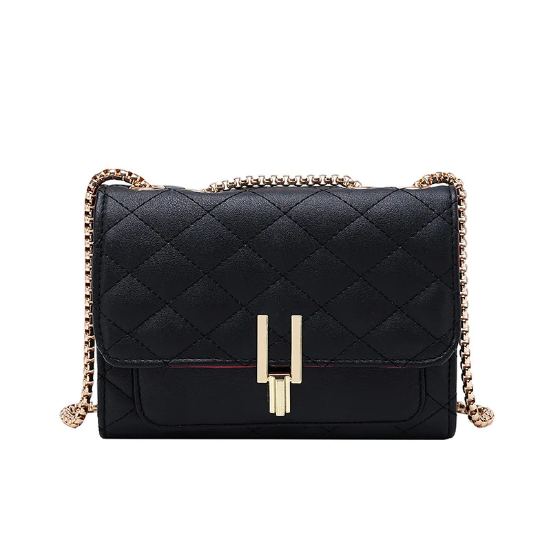 

2020SS new lock wild small square bag rhombus chain bag female shoulder diagonal bag