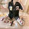 Disney Girl Princess pajamas cartoon cute cardigan short-sleeved trousers sweet student milk cotton home service pajamas set ► Photo 1/6