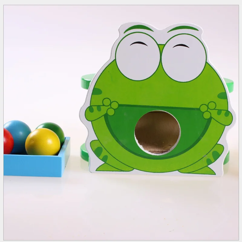  Mung Bean Frog Wooden Toys Batting Desk Table Hand Knock Ball Montessori Early Educational Colorful