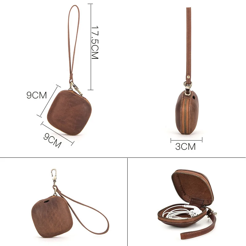 Luxury Leather Earphone Case for Kz ZSTX ZSN Vintage Headphone Case with Keychain Cable Storage Case Earphone Case for TRN
