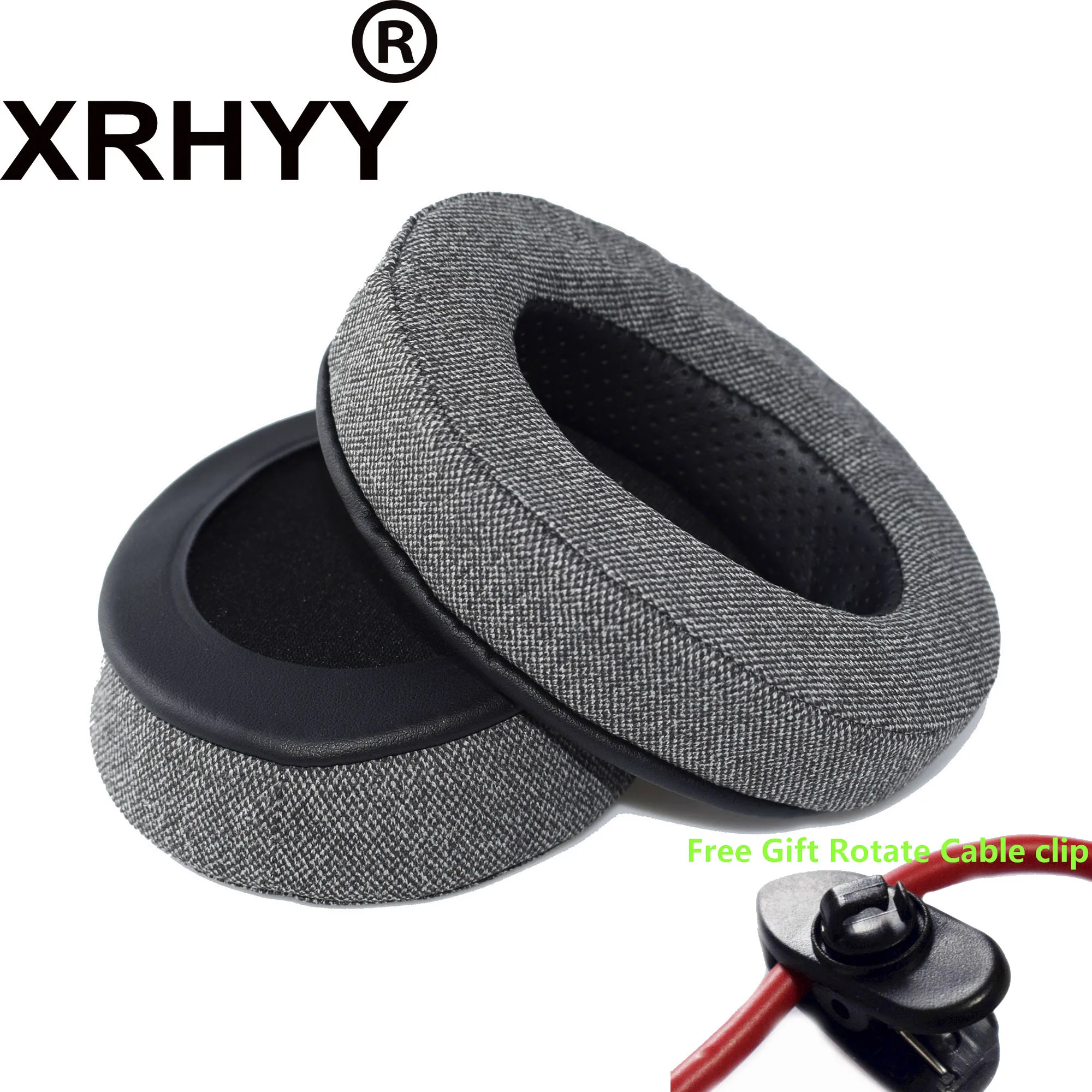

XRHYY Replacement Ear Cup Memory Foam Earpads Velour For Brainwavz HM5 Large Over Ear Headphone AKG HifiMan ATH Philip Shure