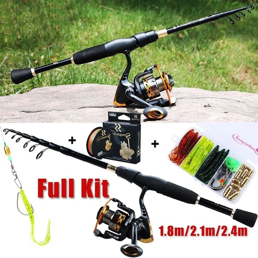 Sougayilang Fishing Rod and Reel Full Kit 1.8m,2.1m Spinning Rod