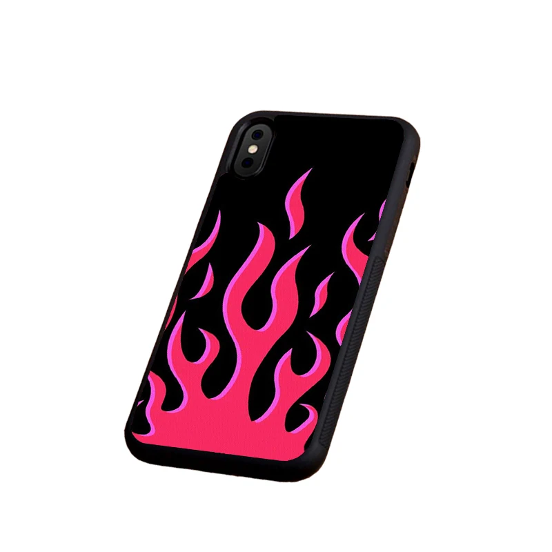 Red flames soft silicone side phone cases for apple iPhone 11 12 mini pro max 5s SE 6 6s plus 7 7plus 8 8plus XR XS MAX cover | Мобильные