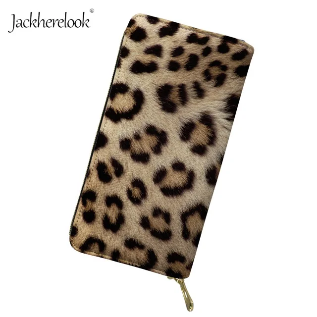 C0451Z21 Jackherelook Роскошный кошелек с леопардовым принтом для леди PU-кожаная сумка для монет тигр/кошелек с жирафом портативный клатч чехол ID держатель для карт - Цвет: C0451Z21