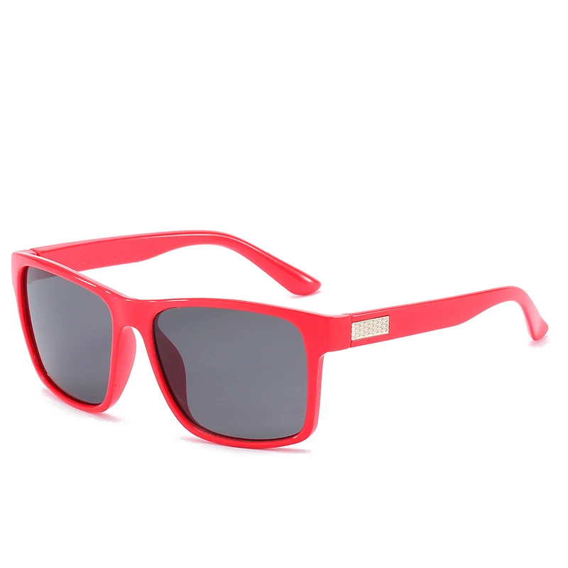 3-8 yrs kinder zonnebril Boys&girls Cute Square sunglasses UV400 Cool children glasses Summer child eyewear n589 - Цвет линз: red gray