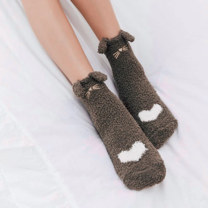 Женские и мужские зимние толстые носки забавная новинка Повседневные теплые носки для сна милые носки с когтями для девочек домашние аксессуары подарок