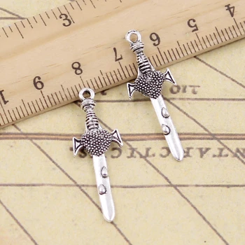 

10pcs Charms Sword Dagger 34x12mm Tibetan Silver Color Pendants Antique Jewelry Making DIY Handmade Craft Pendant
