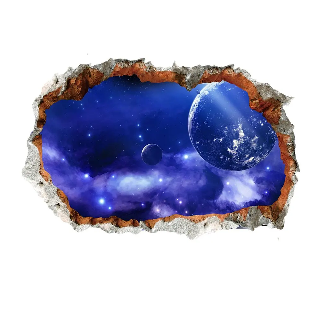

3D Star Black Hole Pattern Stickers Wall Bedroom Decoration Waterproof Removable For Kids Rooms Art