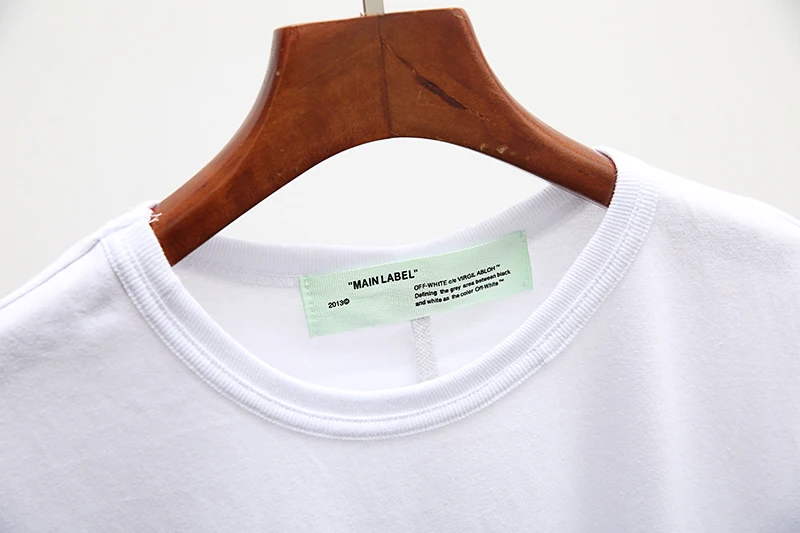 Рендеринг картина маслом стрела 19ss Выкл-Белая Мужская/Женская мода пара влюбленных моделей хлопок Повседневная футболка с круглым вырезом и коротким рукавом