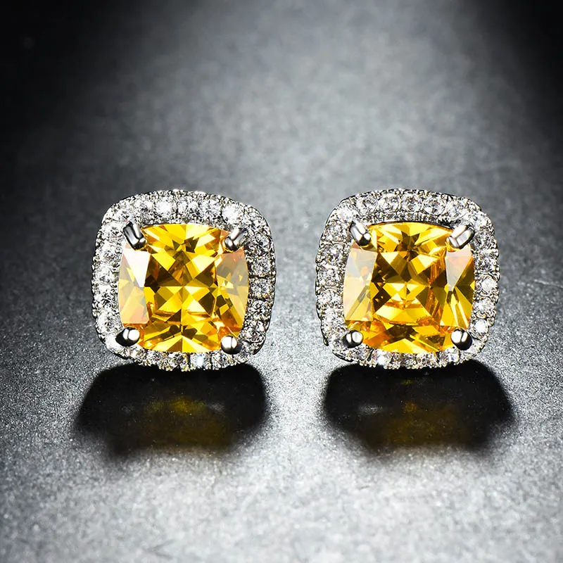 Bague Ringen, 925 пробы, серебряные серьги-гвоздики для женщин, яркие, Rectange, опал, серьги для помолвки, свадебные украшения, подарки