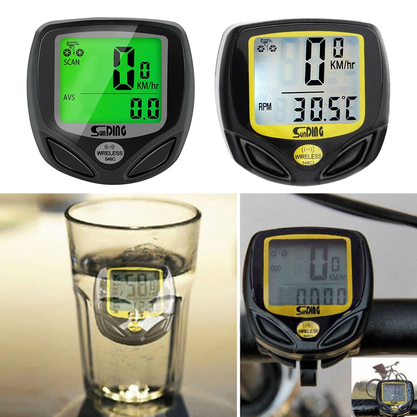 Universal Bike Wireless LCD Digital Odometer Speedometer Tachometer Gauge Meter