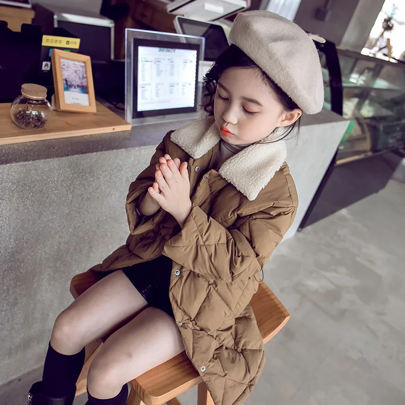 Детская зимняя куртка с капюшоном; парка для девочек; детский зимний комбинезон из хлопка; Верхняя одежда для детей 2-13 лет - Цвет: Brown