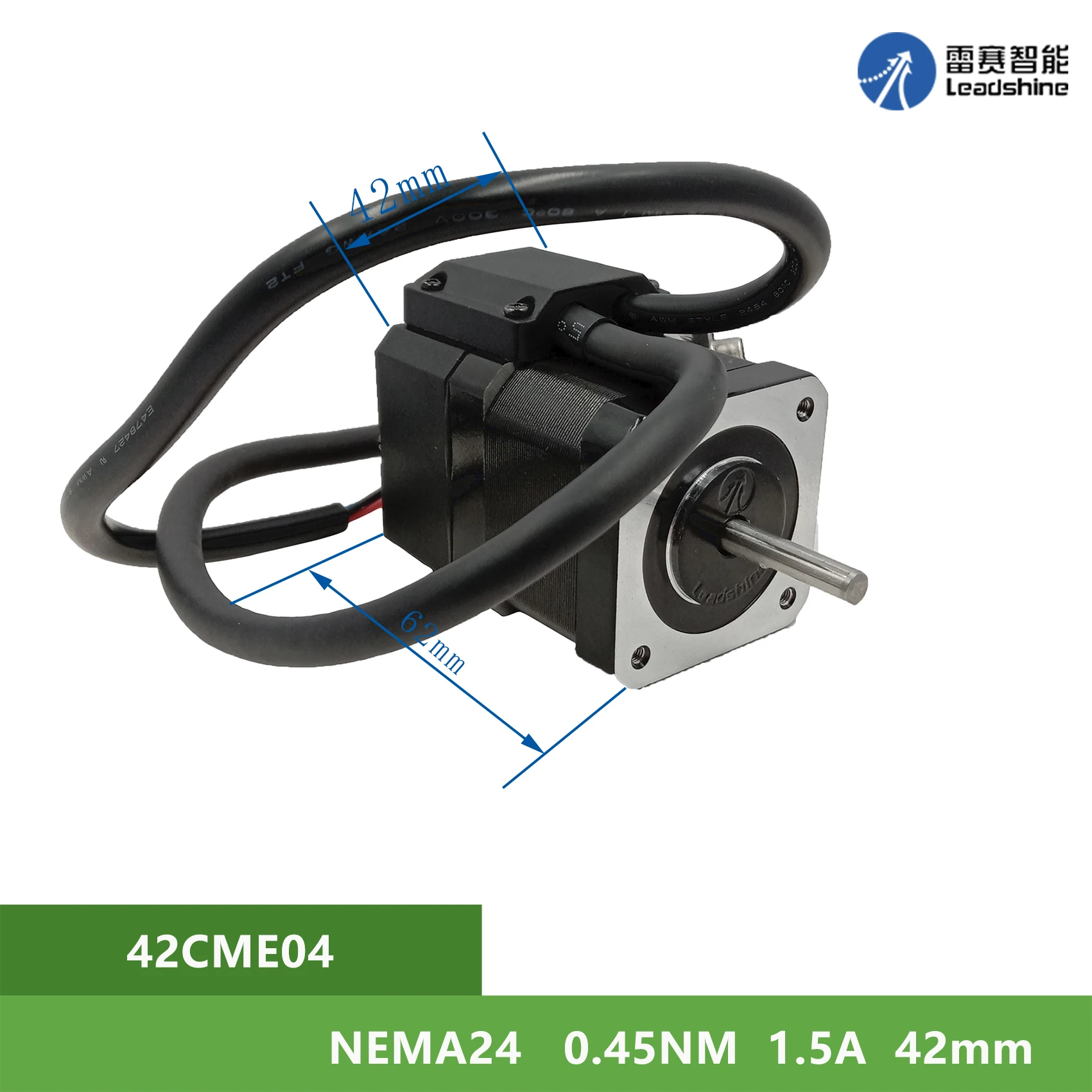 

Шаговый 2-фазный вал с замкнутым контуром диаметром 5 мм NEMA24 Leadshine 42CME04 0.45Nm 0.5A