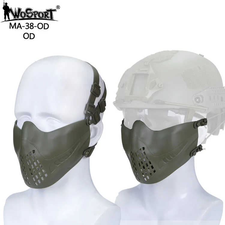 green Airsoftsports тактическая полумаска для лица страйкбол Пейнтбол CS Военный стиль маски Удобная Регулируемая Защитная тактическая маска - Цвет: green