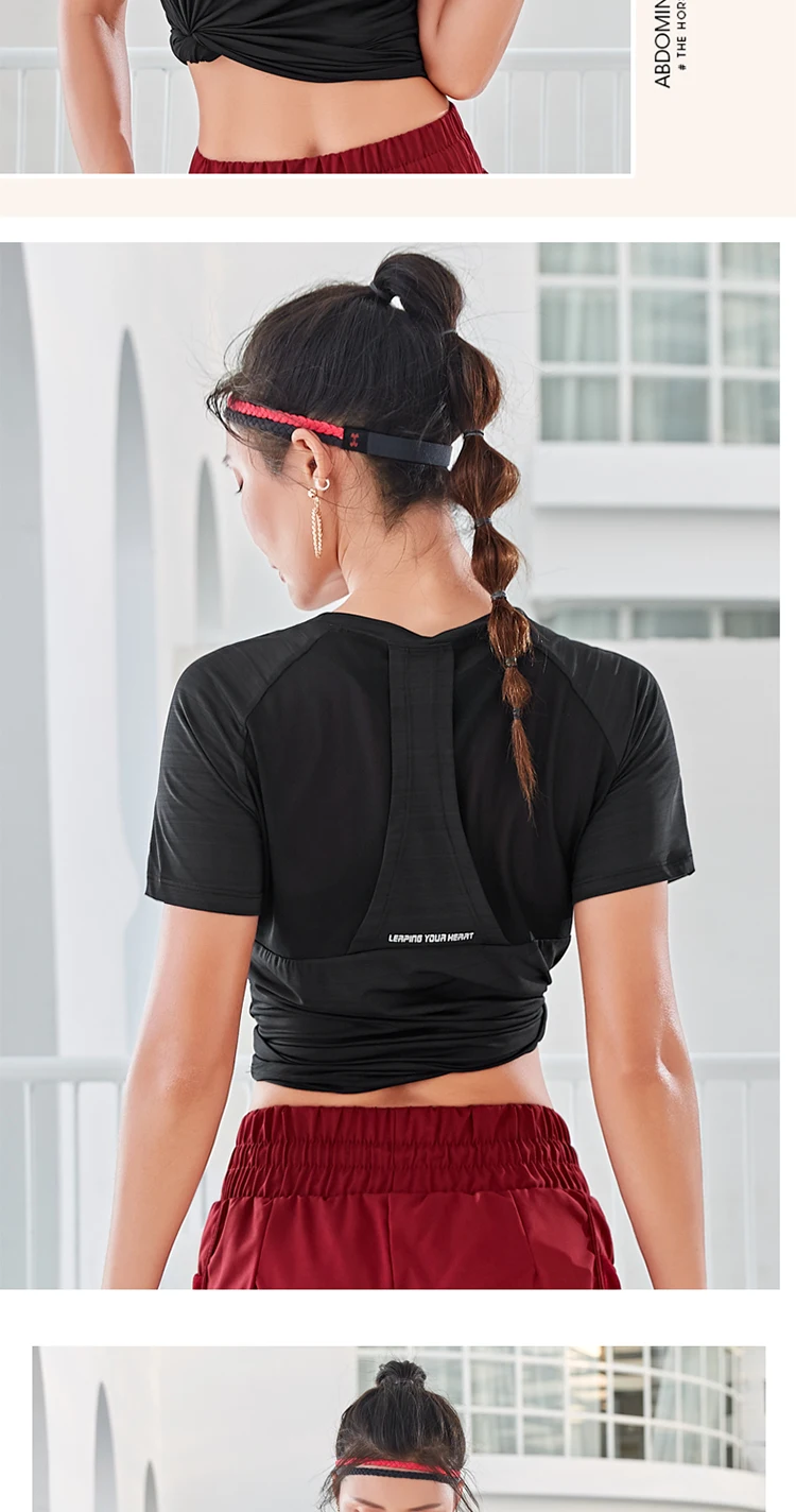Женские быстросохнущие футболки для фитнеса, эластичная Спортивная футболка для йоги, топы для бега в тренажерном зале, футболки с коротким рукавом, блузы, рубашки, Майки