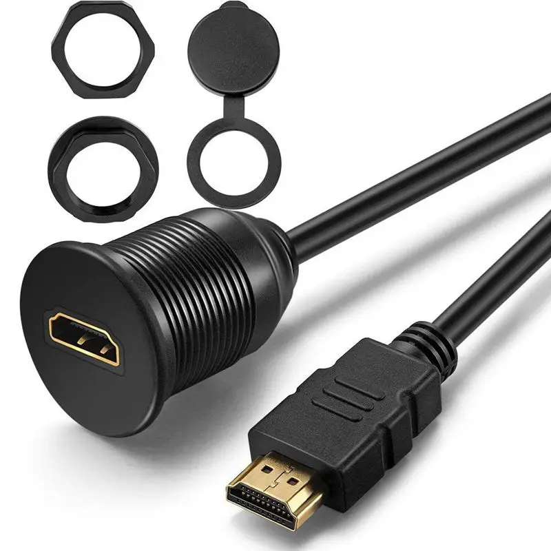 HDMI Panel Flush Mount Cable HDMI Extension Dash Flush Panel Mount Cable For Car, Boat and Motorcycle