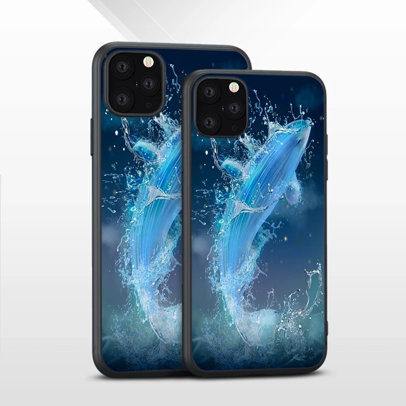 Мягкий чехол из ТПУ с рисунком дельфина для iPhone 11 2019 поддержкой беспроводной