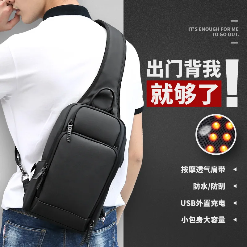 

Chest Pack Men's Large Capacity Korean-style Trend Men Bag Business Casual Shoulder Bag Multi-functional Shoulder Bag Small Back