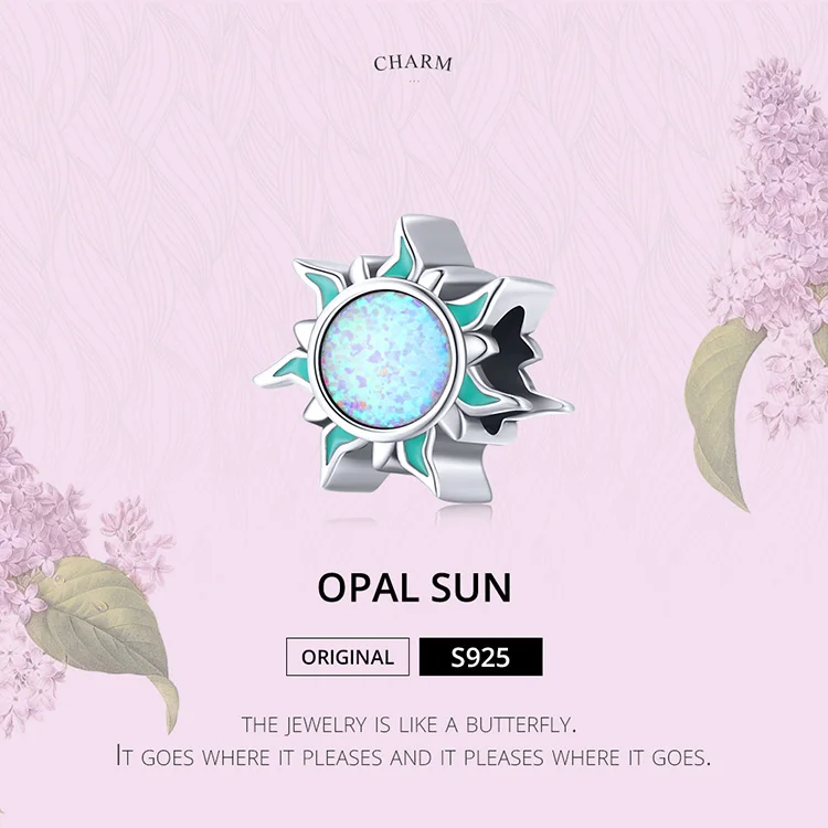Guardian Fatimid Eye 925 Sterling Silver Opal Sun Charm